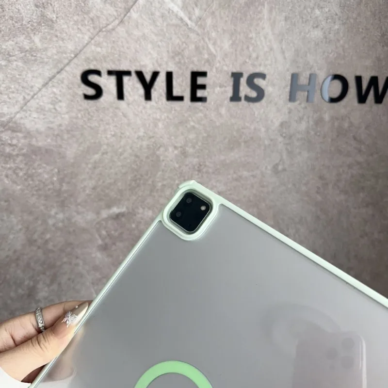 Magnetic Suction Ring Case for iPad A16 11th 2025 10th 10.9 Air 4 5 Acrylic Cover iPad Pro 2024 11 13 12.9 2022 Back Shell Funda