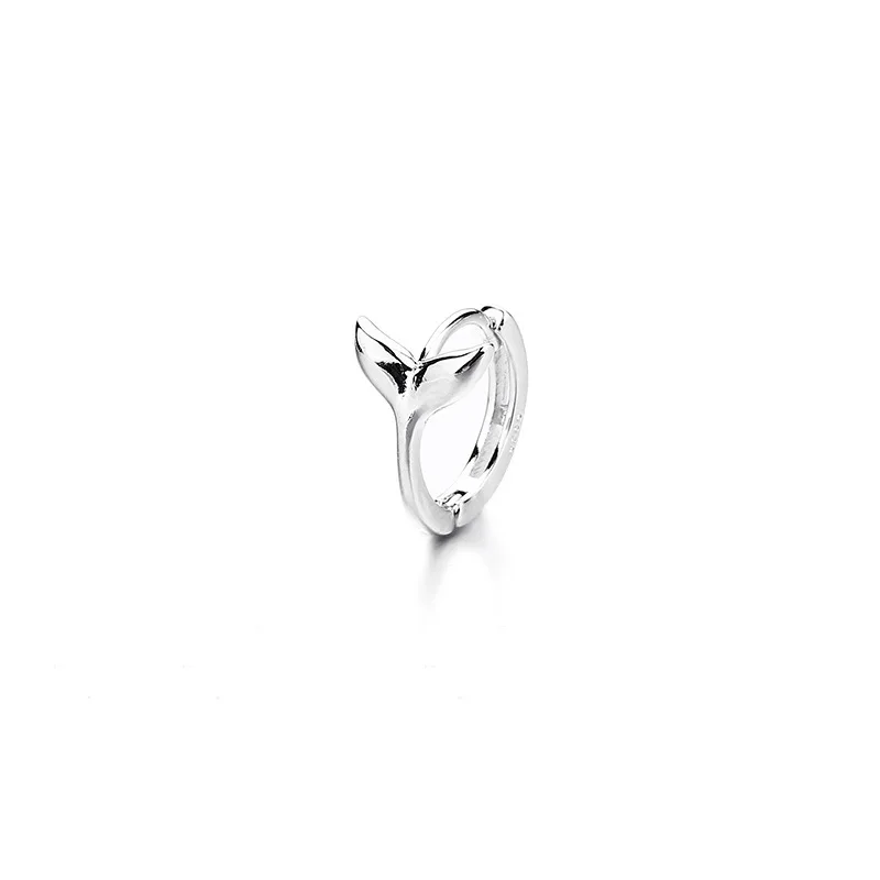 KOFSAC Personality Mermaid Tail Hoop Earrings For Women Fashion 925 Sterling Silver Earring Temperament Elegant Everyday Jewelry