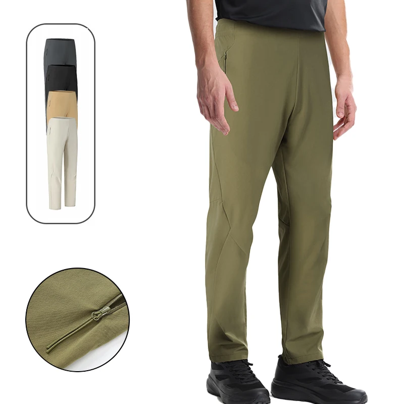 

(M-4XL) Мужские быстросохнущие охлаждающие нейлоновые тренировочные брюки для тренировок, брюки для путешествий, треккинга и пешего туризма с внутренним карманом на молнии на шнурке