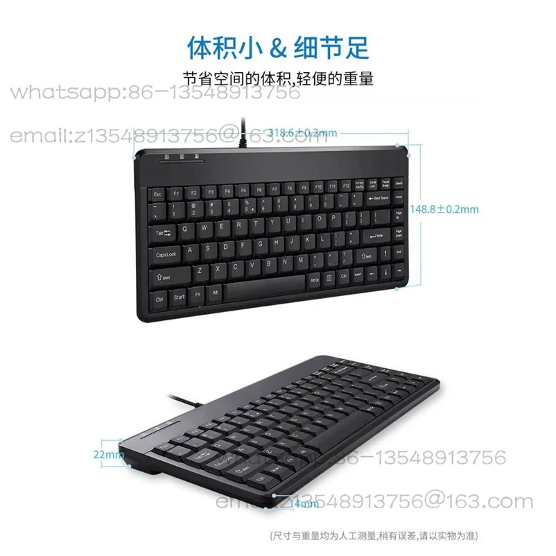 PB-409U/PS2 Mini Mirror Business Industrial Office Keyboard Wired Mute Waterproof - view 5