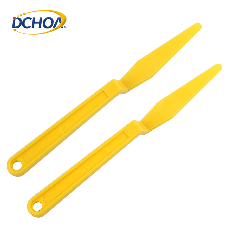 DCHOA Vinyl Wrap Yellow Long Handle Micro Shank Gasket Corner Squeegee