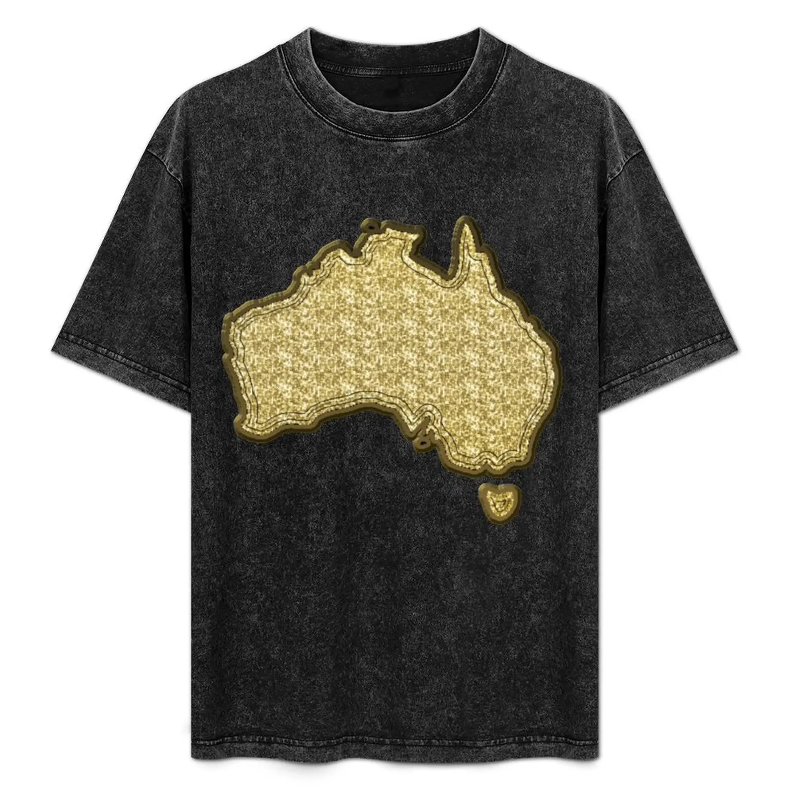 

Australia in molten gold T-Shirt Graphic Print Short Sleeve T-Shirt