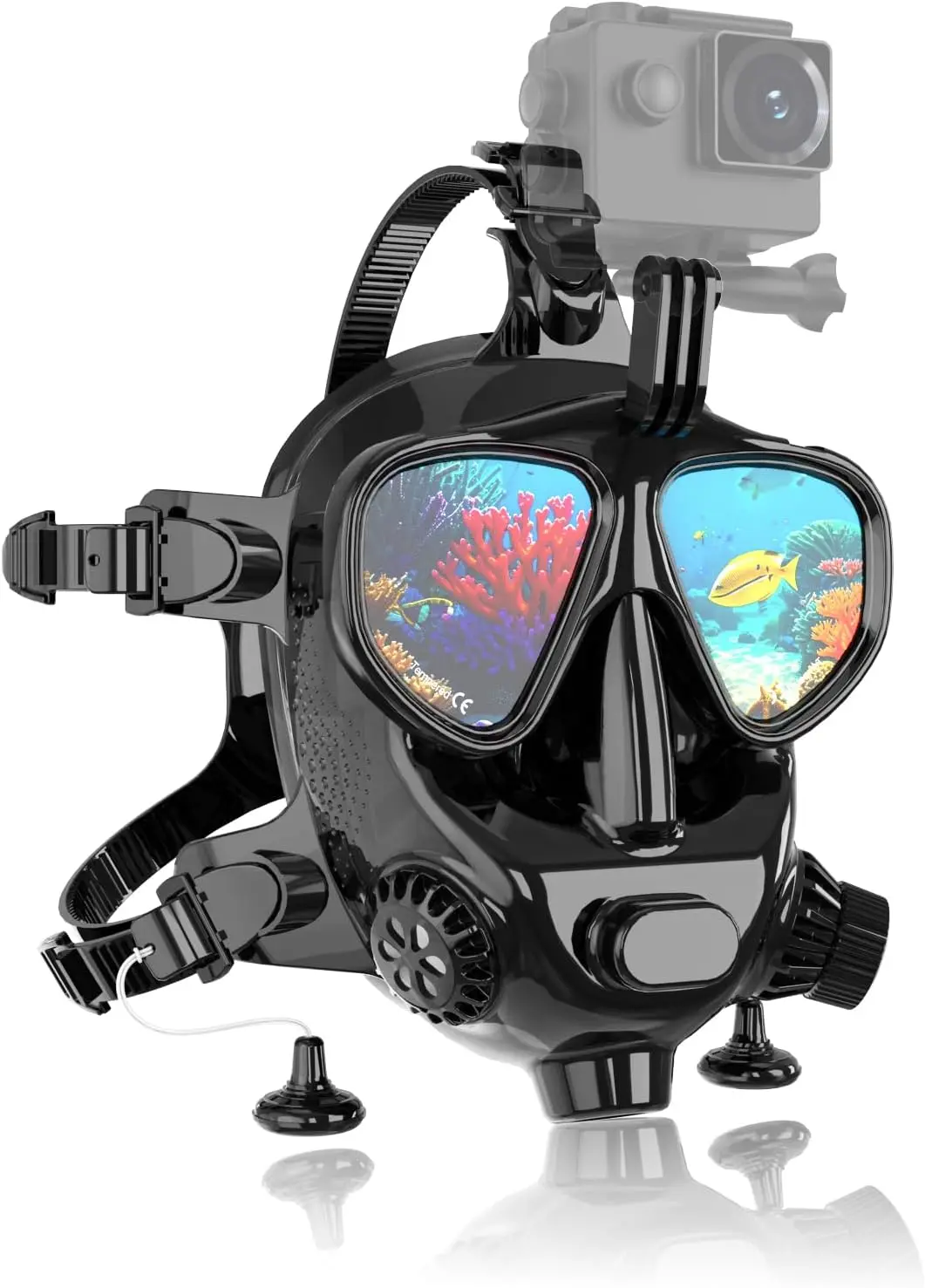 

Full Face Dive Mask Support Diving & Snorkeling, Full Face Snorkel Scube Mask