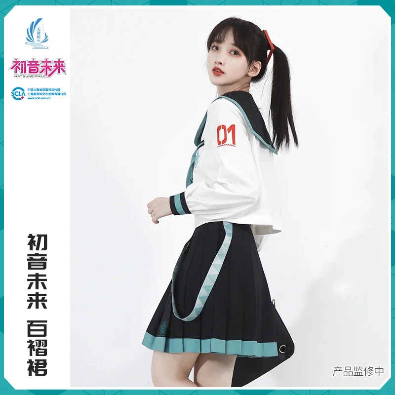 

Japan school girl uniform Vocaloid JK shirt navy blouses pleated short skirt women dress Hatsune cosplay costume sailor tops