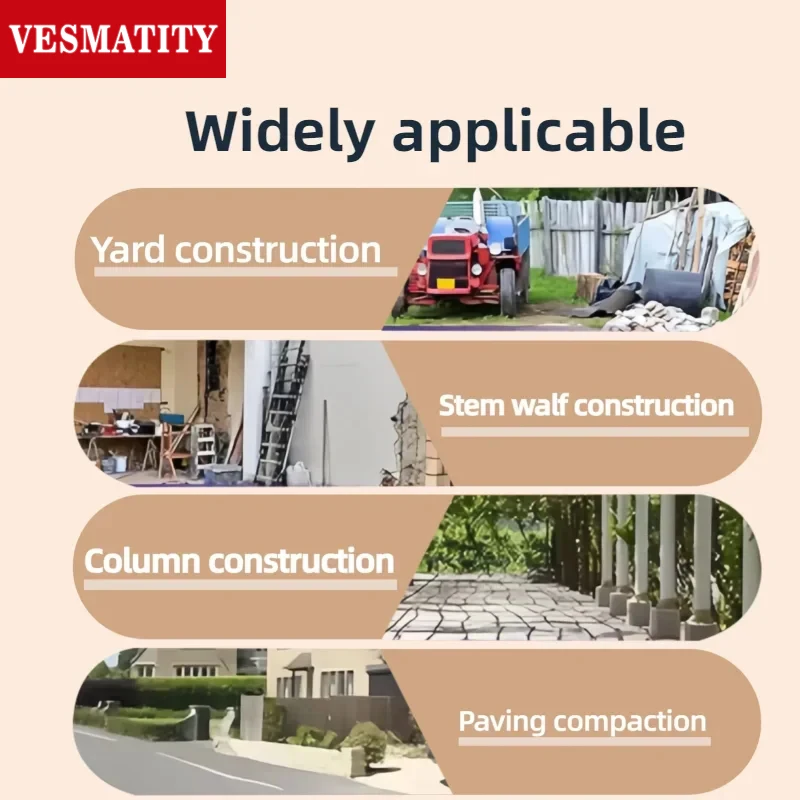 VESMATITY Brushless Concrete Vibrator Cordless High Power Compactor Tool Heavy Duty Construction for 20V Battery Max Unit