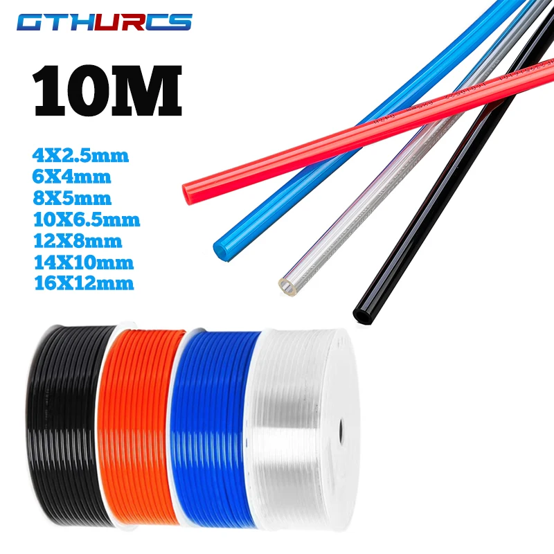 10 meters Pneumatic Tube Air Tubing Component Pneumatic Air Hose 4mm 6mm 8mm 10mm 12mm PU Pipe  Compressor air hose Air Line