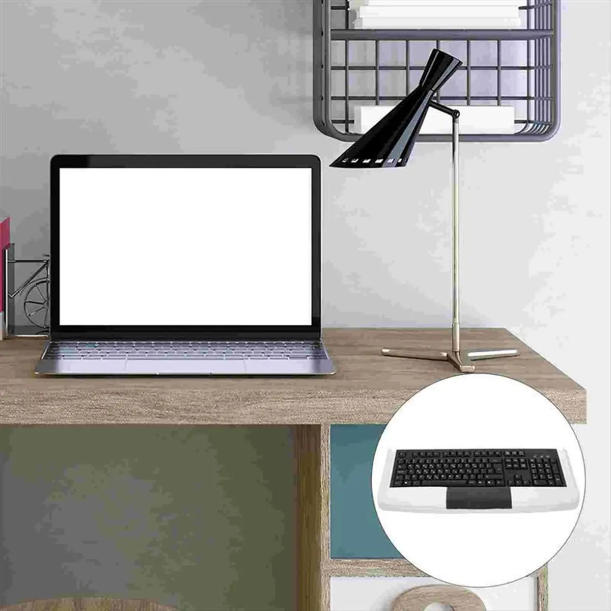 grand Keyboards Tray Under Desk Keyboards Stand Slide Pull Out Computer Keyboards Drawer Multi-Purpose Drawer White