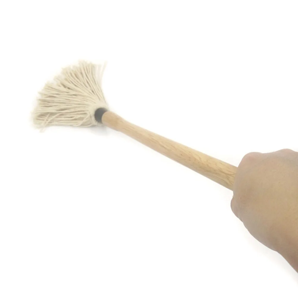

2Pcs Cotton Fiber Bbq Mop Brush with Wood Handle Soft Absorbent Head for Basting Glazing Roasting Grilling Barbecue