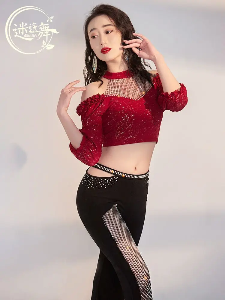 Dance Belly Dance Practice Dress Set Shiny Pants Eastern Dance Performance Dress Performance Dress Female Pants