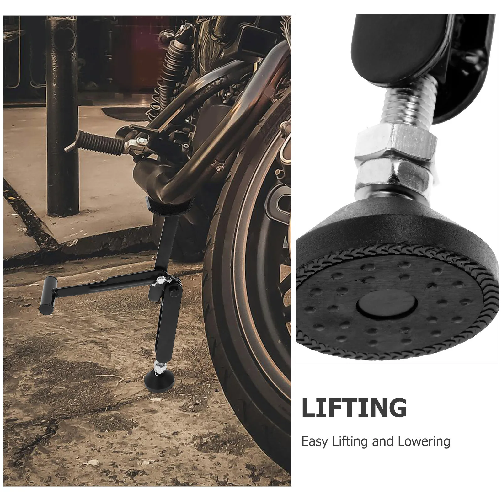 Motorrad-Radliftständer, schwarz, faltbar, tragbar, hintere Vorderradunterstützung für einfache Wartung, Reifenwechsel