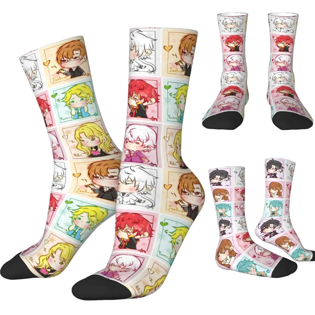 Mystic Messenger Game Socks Autumn Stockings Modern Men Breathable Socks Pattern Cycling Anti-Slip Socks