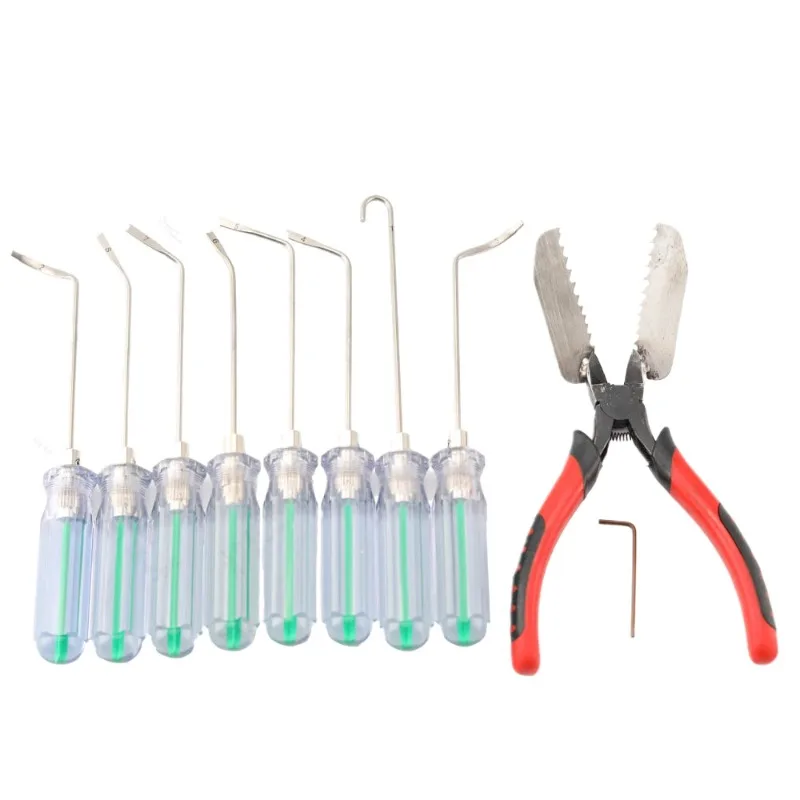 HUK Door Panel Removal Tool Kit, Lock Faceplate Dismantle Pliers & Steel Ruler Set for Anti-theft Safe, Professional Locksmith T