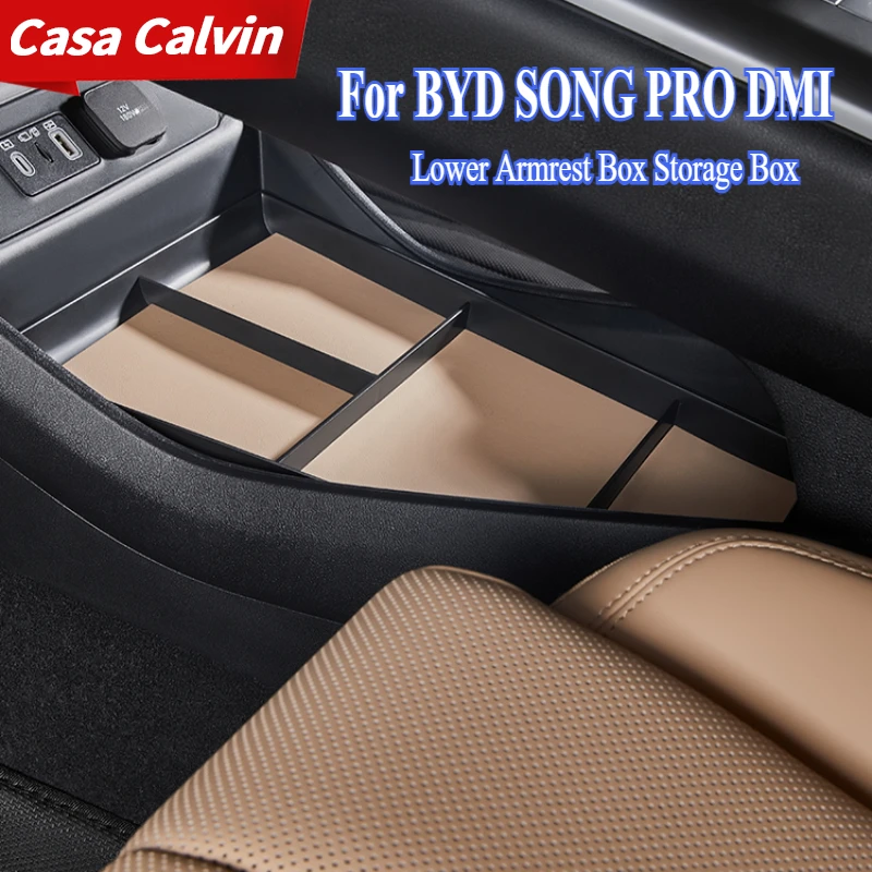 For BYD SONG PRO DMI 2020-2024 Car Central Control Lower Armrest Box Storage Box Partition Layer Storage Car Interior Supplies