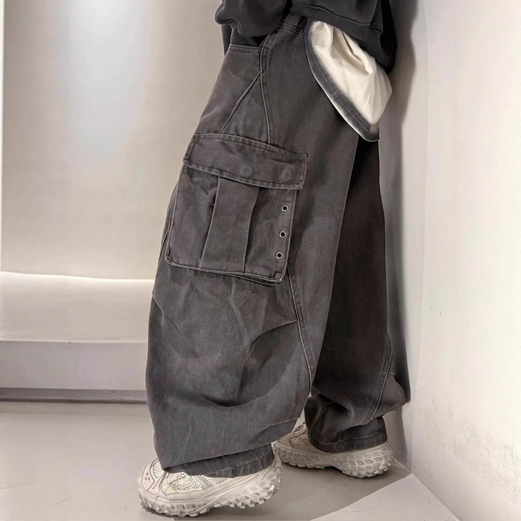 spring-autumn-boys-pants-casual-cotton-elastic-waistband-straight-leg-children's-clothing-korean-style-middle-size-kids