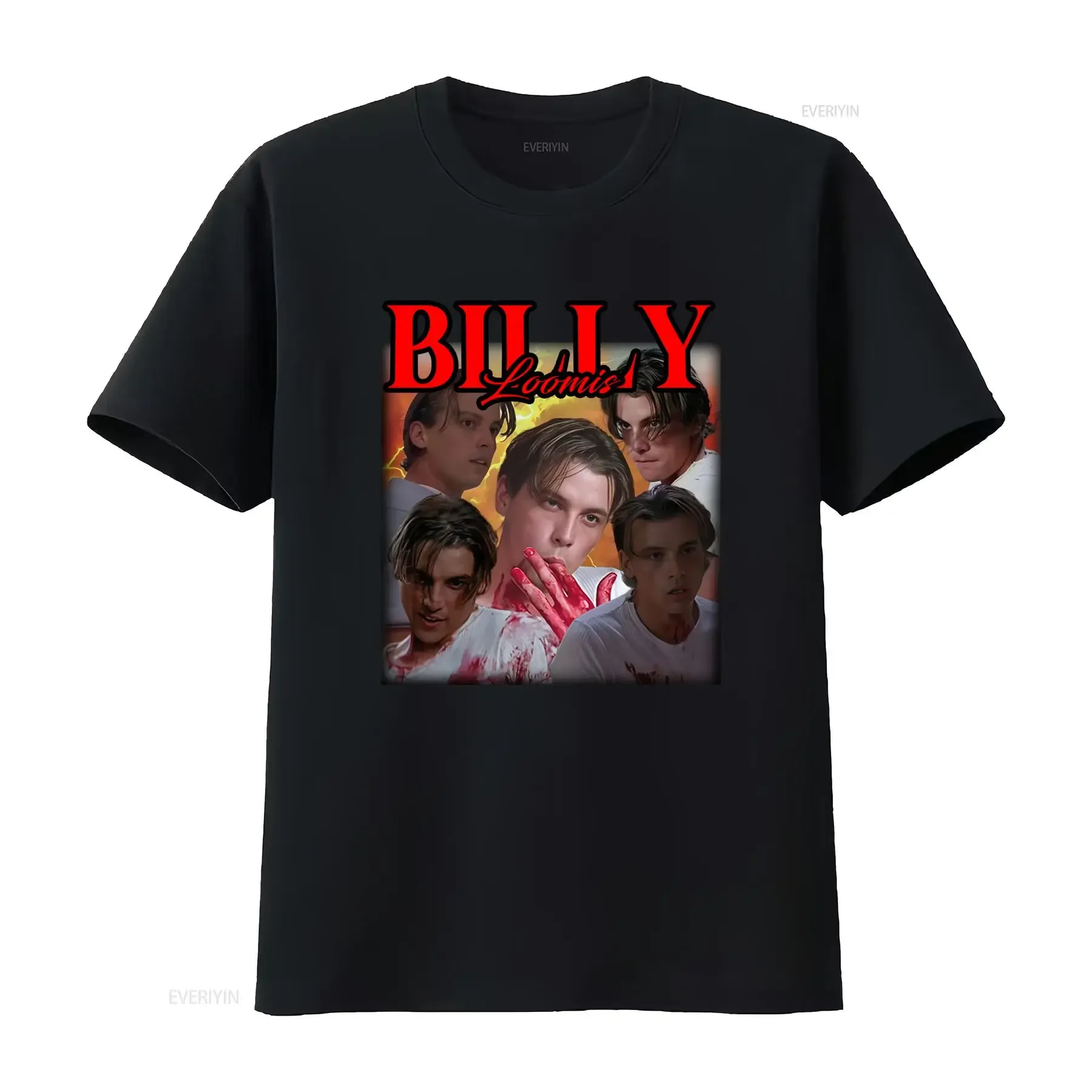 Vintage 90s Billy Loomis Horror Movie Print Streetwear Casual T Shirt vintage Washed Breathable fashion Stretched Soft homme