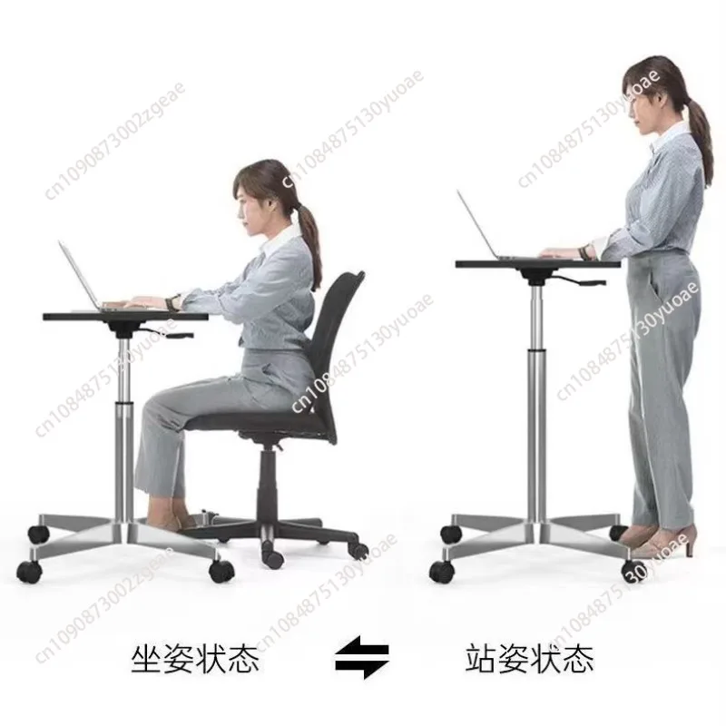 Movable Lifting Small Table with Pulley, Small Sofa, Bedside Table, Standing, Upright, Laptop, Office Desk