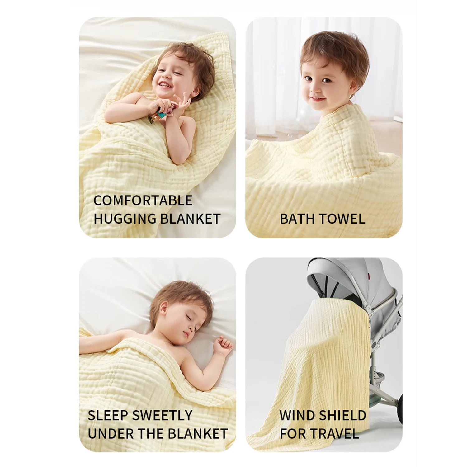 AIBEDILA الشاش القطن الخالص 90*90 سنتيمتر 6 طبقات الوليد الطفل منشفة استحمام التفاف الشاش قماط البطانيات فوط استحمام ماصة #4