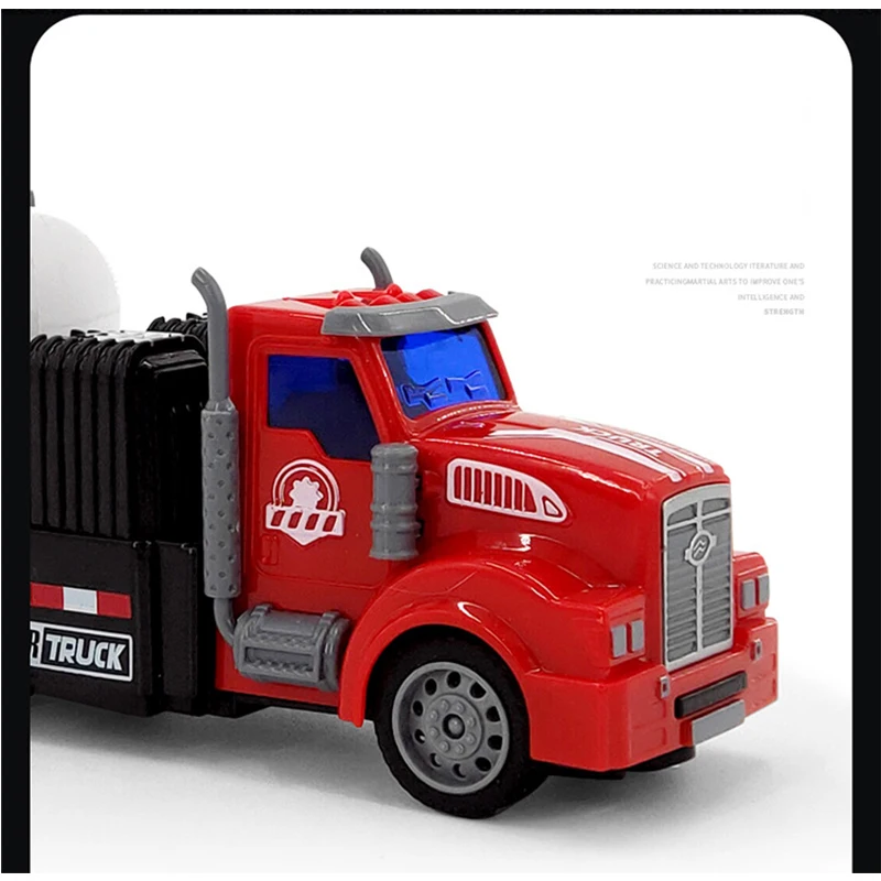 Red RC Truck 1:48 Remote Control Car Engineering Vehicle Semi-trailer Tanker Radio Control Toys for Boys Children Christmas Gift