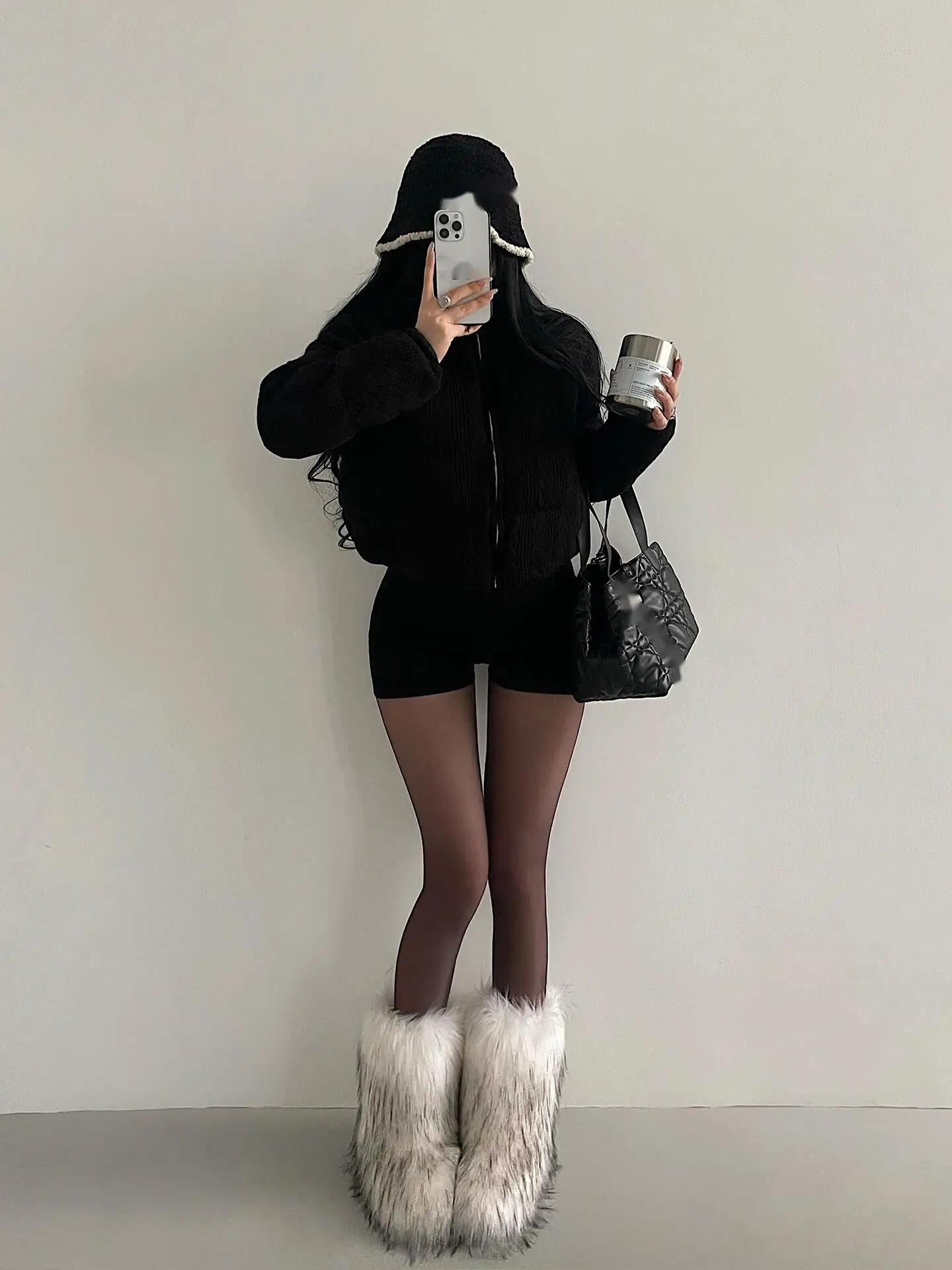 Pure Desire Gentle Style Stand Collar Zipper Twist Knit Warm Puffer Jacket Short Cotton Coat Parka Women Slim Sexy Women Q98B