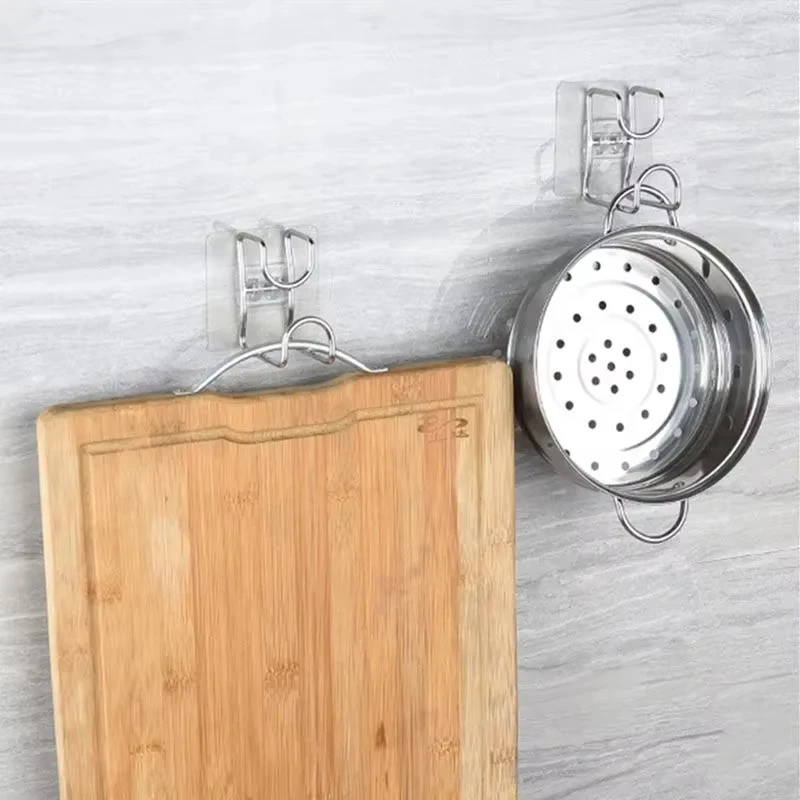 Selbstklebende Haken zur Wandmontage, Aufbewahrungshaken für Waschbecken, Halter für Badezimmer, Waschbecken, Aufbewahrungsregal, platzsparend, rostfreie Haken – Detail 4
