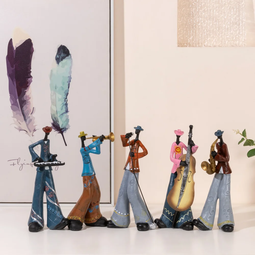 Creative American Band Decoration Musical Instrument Model Living Room Porch Study Nordic Arts And Crafts Statue Sculpture Home