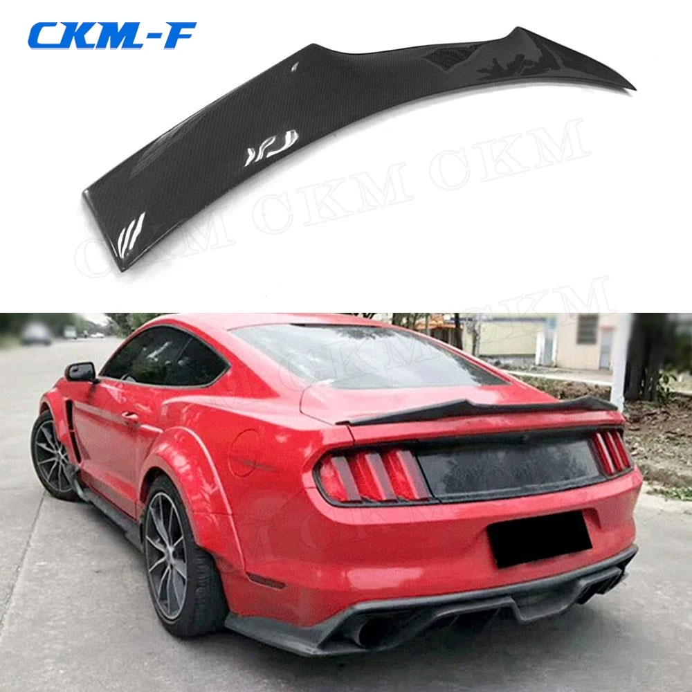 Carbon Fiber Car Rear Trunk Lip Spoiler FRP Unpainted Prime Boot Wing For Ford Mustang Coupe 2-door 2015 2016 2017