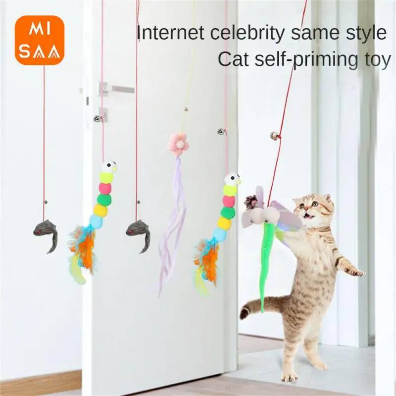 Interactive Toy Sticky Disc Funny Self-hey For Kitten Playing Teaser Wand Toy Cat Supplies Hanging Simulation Cat Toy Elastic