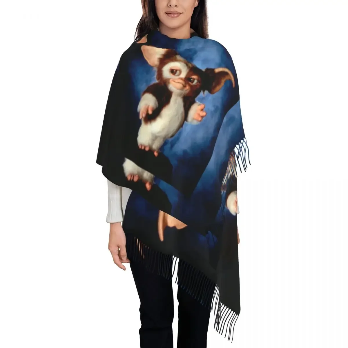 Personalized Print Gremlins Mogwai Scarf Women Men Winter Fall Warm Scarves Cute Gizmo Movie Shawl Wrap