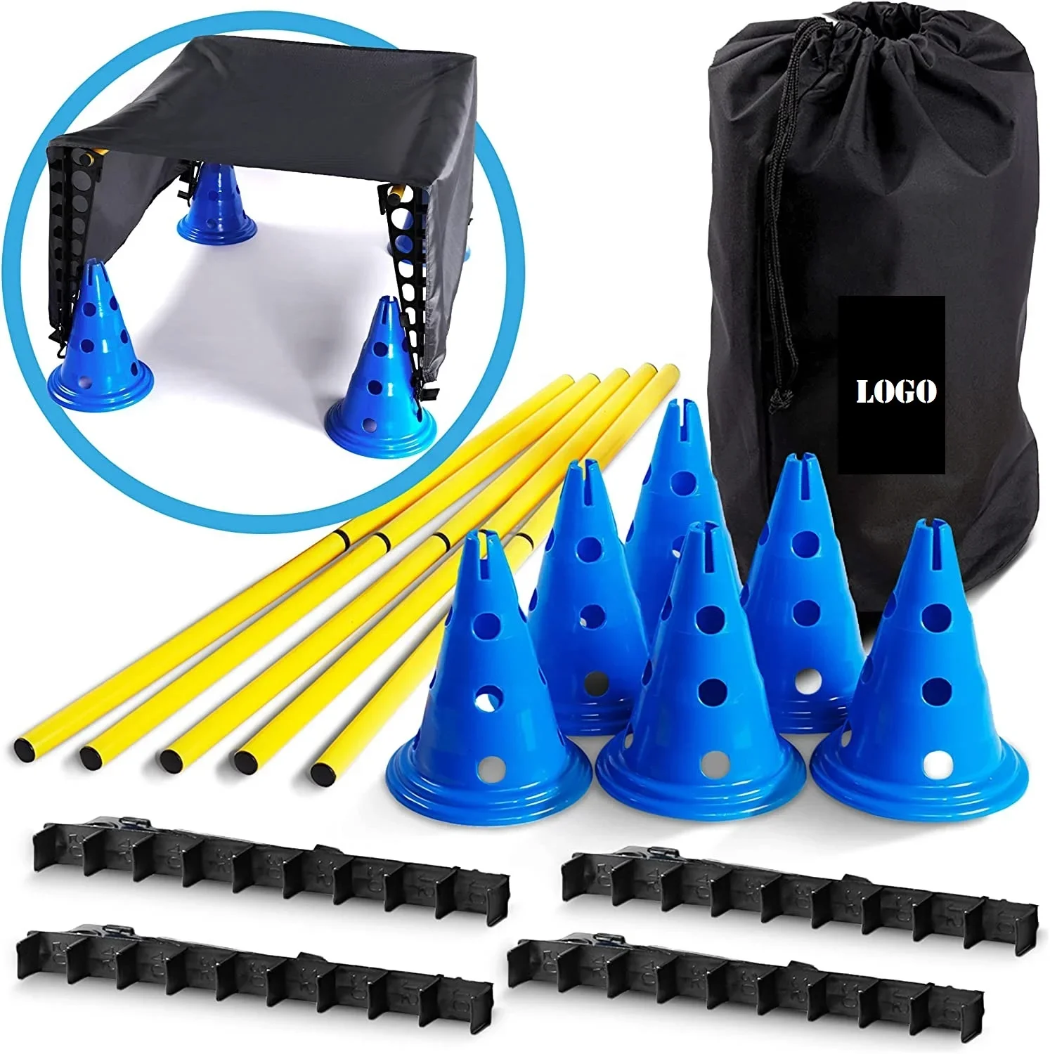 Dog Agility Kit - Dog Agility Jumping Obstacle Training Cone Pet Training Product Kit Dog Agility Equipment