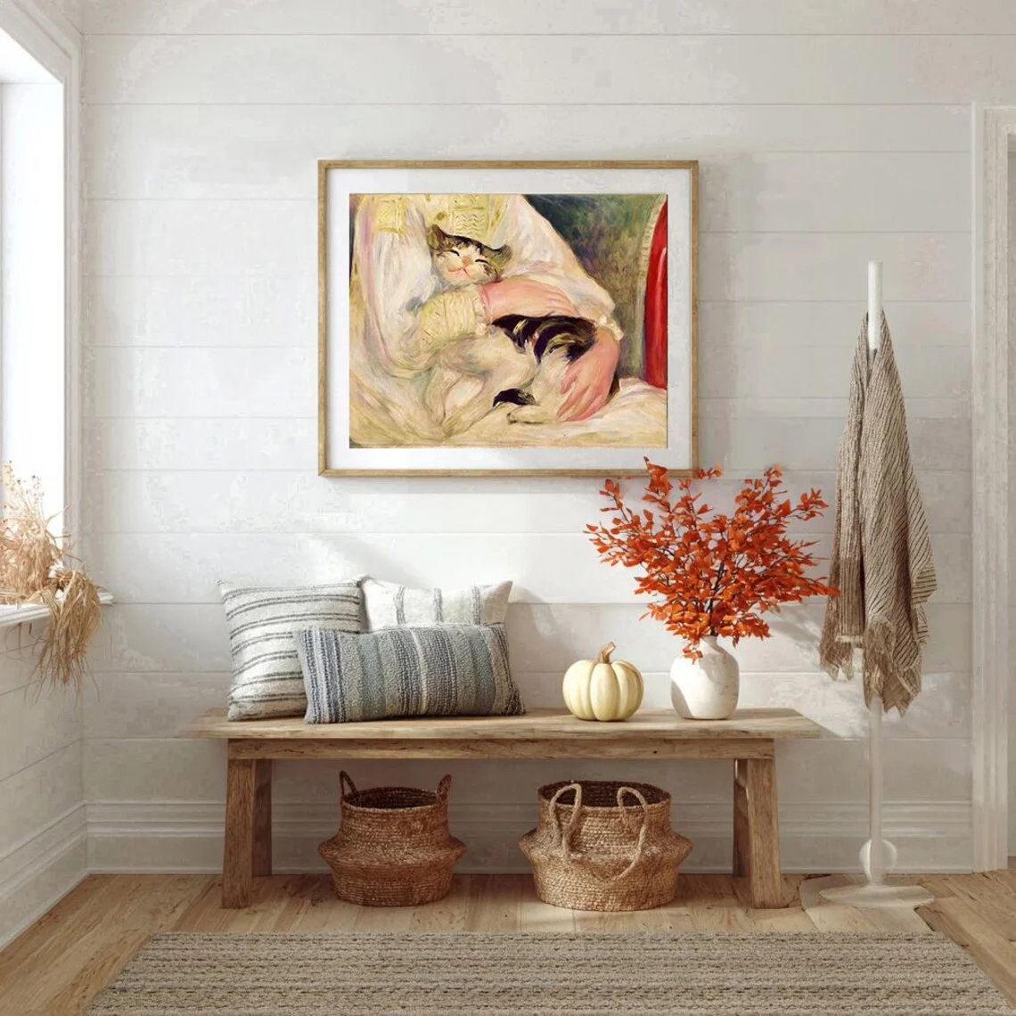 Vintage Cat Print, Renoir Cat  - Home Decor Cat review and price