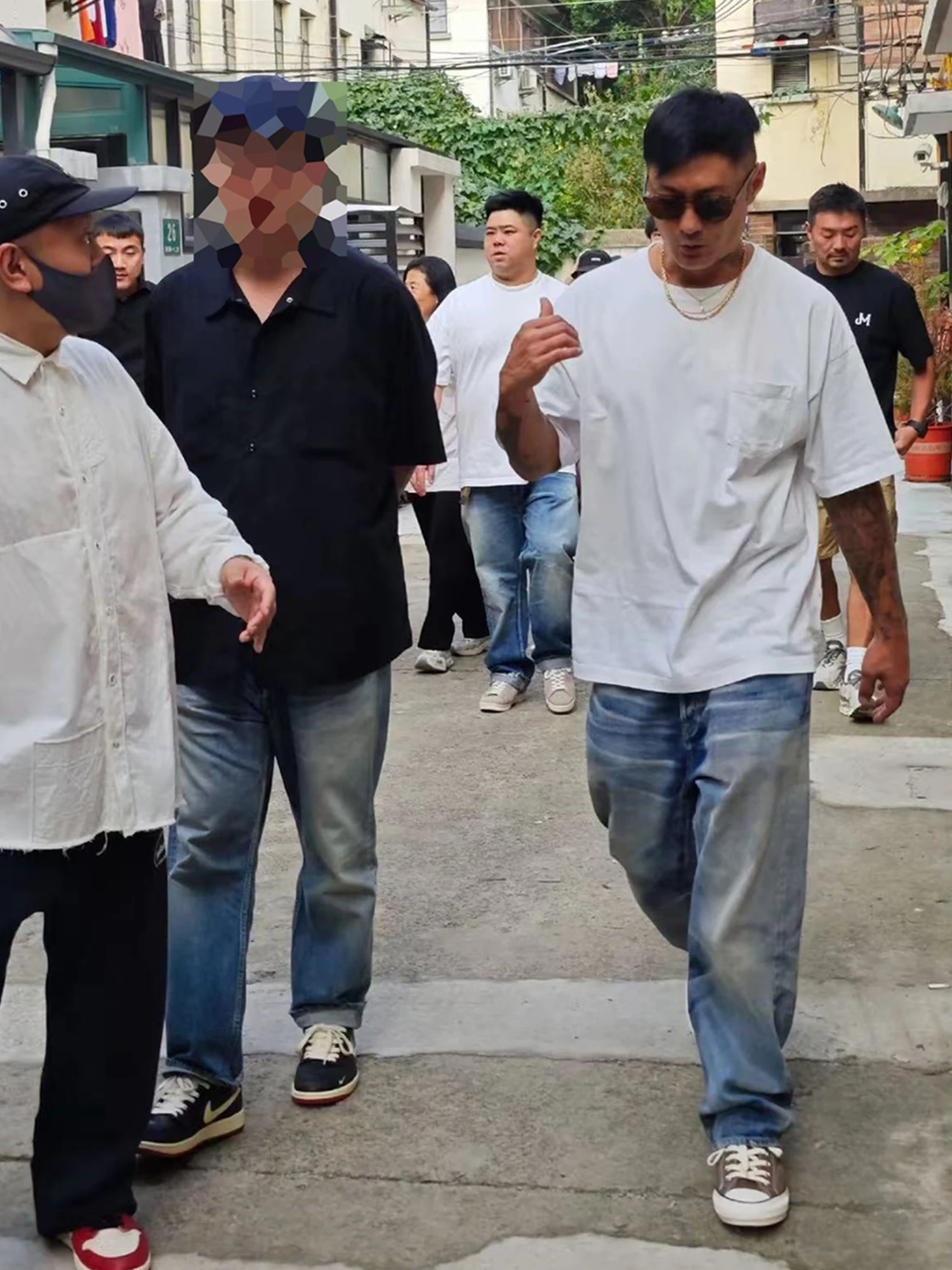 

Джинсы MADN 25AW PRM Wu Wen Le Waed Distred Loose Straight Leg, повседневные, молодежные, на все сезоны