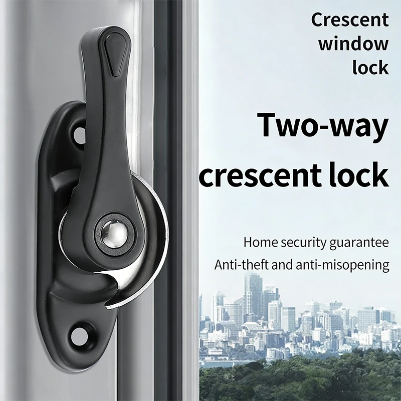 Crescent Lock with Hook Sliding Window Lock Children's Sliding Doors and Windows Lock Hardware Child Safety Window Lock Buckle