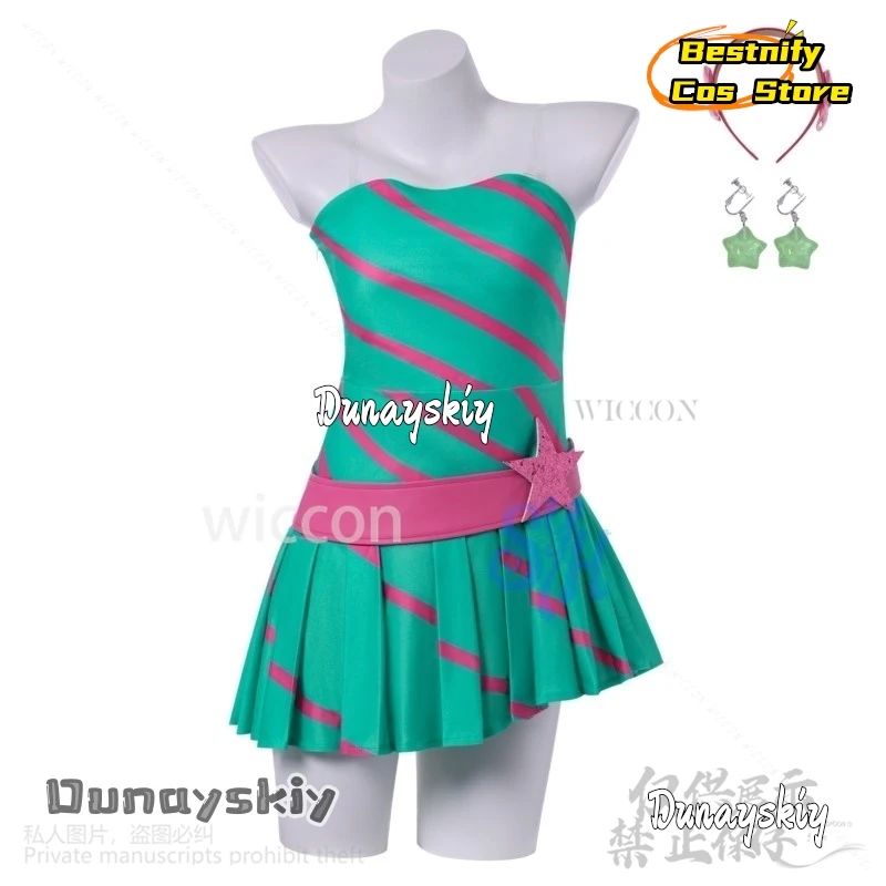 أنيمي فوز كلوب تأثيري ستيلا زي جيراي كي الفتيات الرجعية قطري مخطط تنورة قصيرة الخماسي فستان مثير لوليتا هالوين #4