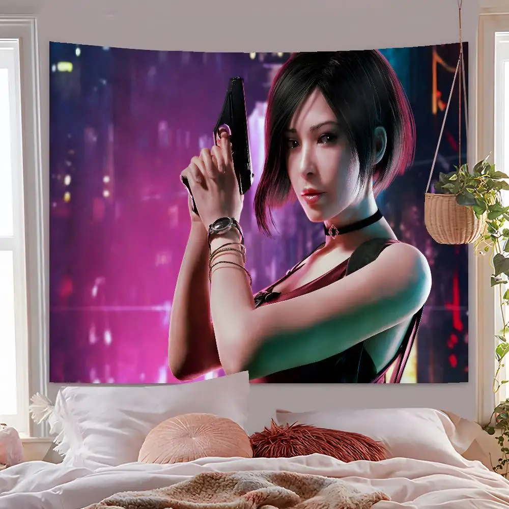 Game R-Resident Evil Ada Wong Tapestry Hanging Dormitory Room Bedspread Blanket Children's Room Party Home Decoration Gift