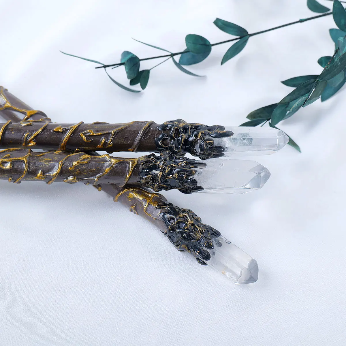 

1PC Natural Crystal Single Transparent Quartz Wizard Magic Wand Spiritual Gem Energy Crystal Magic Staff Home Decoration