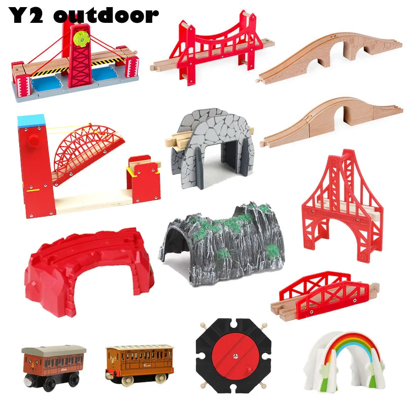 

Wooden Train Track Accessories Toys Beech Wood Railway Train Track Wooden Train Bridge Building Fit All Brands Wooden Tracks Toy