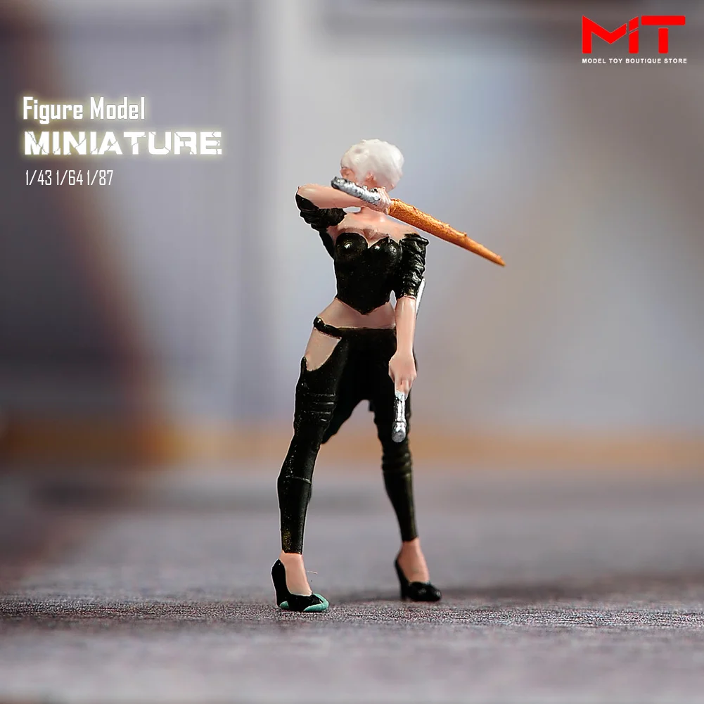 

Miniature Figurines 1/87 1/64 1/43 1/24 1/18 Girl Soldier With Weapon Model DIY Creative Scene Figure Dolls Props