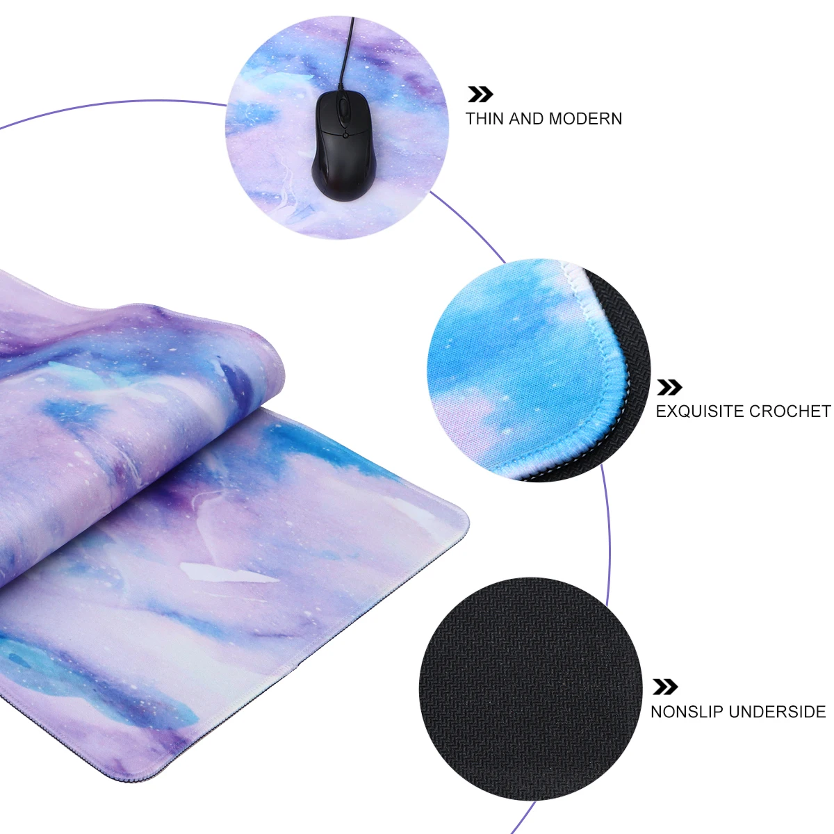 

Nebula Marble Mouse Pad Pads Gaming Mousepad Desk Mat Office Nonslip Book Computer