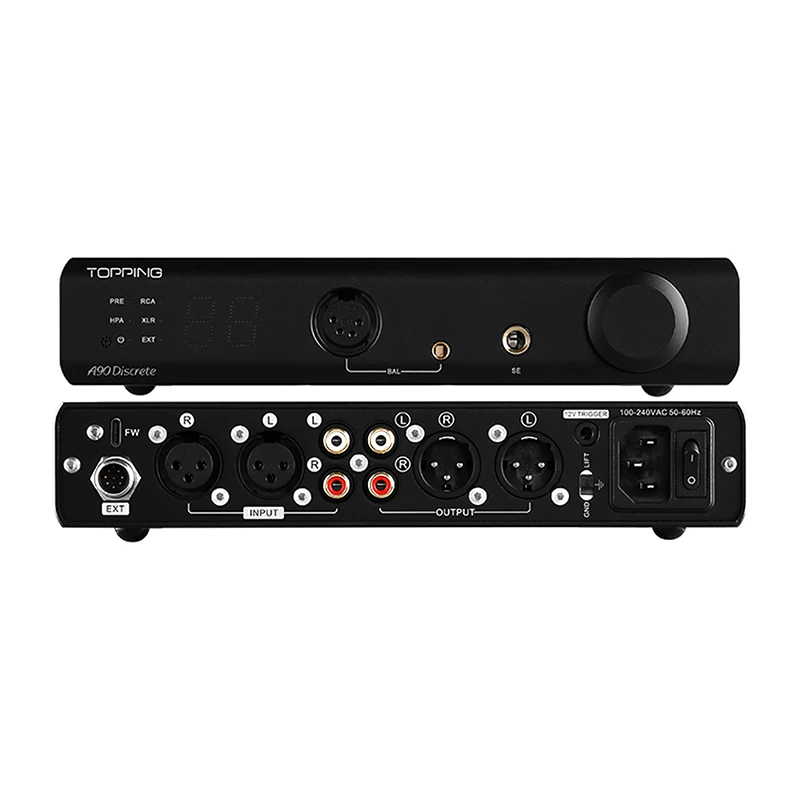 TOPPING A90 Amplifier Headphone Berimbang Diskrit Penuh NFCA 4Pin XLR /4.4 SEIMBANG/6.35Mm SE Output Pra-amplifier