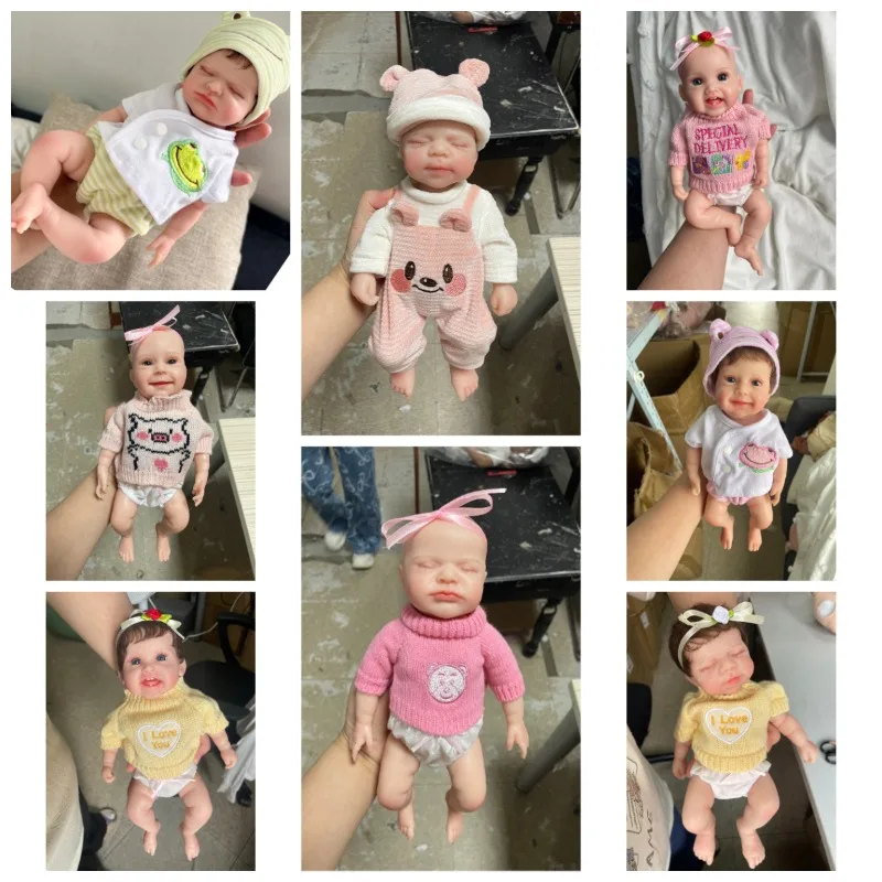 Poupée bébé réaliste en silicone souple de 12 pouces, endormie ou éveillée, peinte à la main
