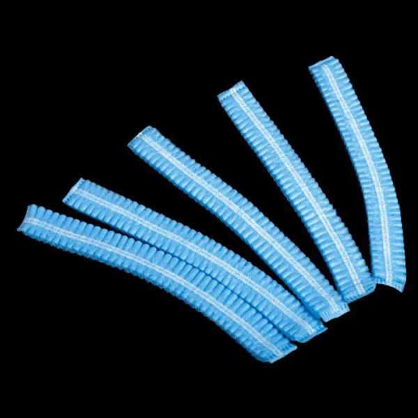 

100 шт. одноразовых шапочек для душа синего цвета, 19 см x 2 см, с эластичной резинкой, для использования в производстве, ресторанах, при уборке