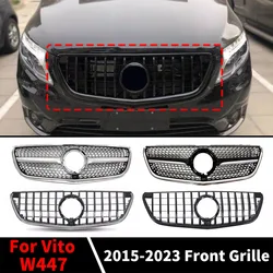 Diamond GTR GT Style Front Radiator Grille Inlet Grill For Mercedes Benz Vito W447 2015-2023 Tuning Accessories Middle Mesh Grid
