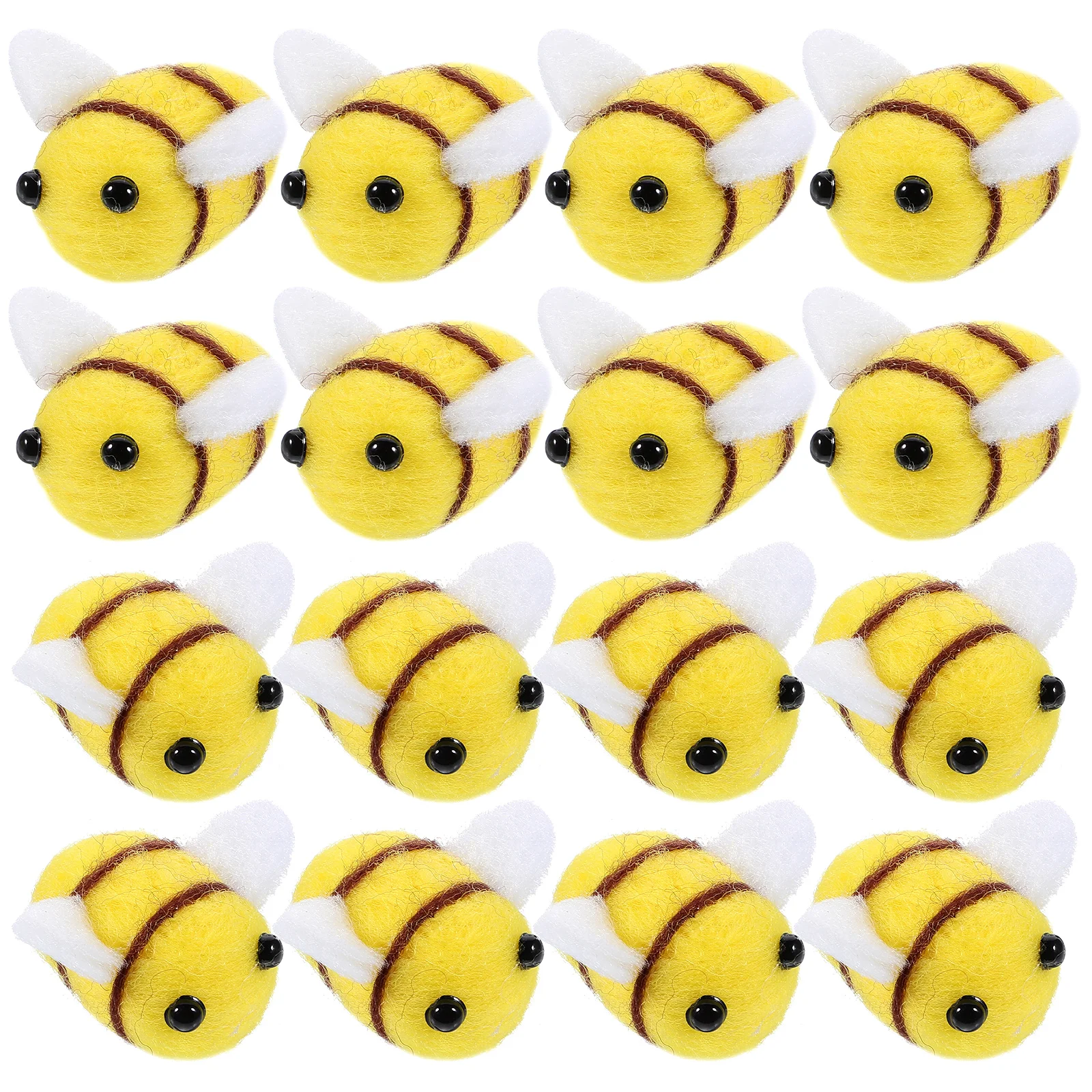 

24pcs Wool Felt Bee Ornament Clothes Decor DIY Accessories Animal Supplies Sweater Hat Shoes Gifts Festival Crafts