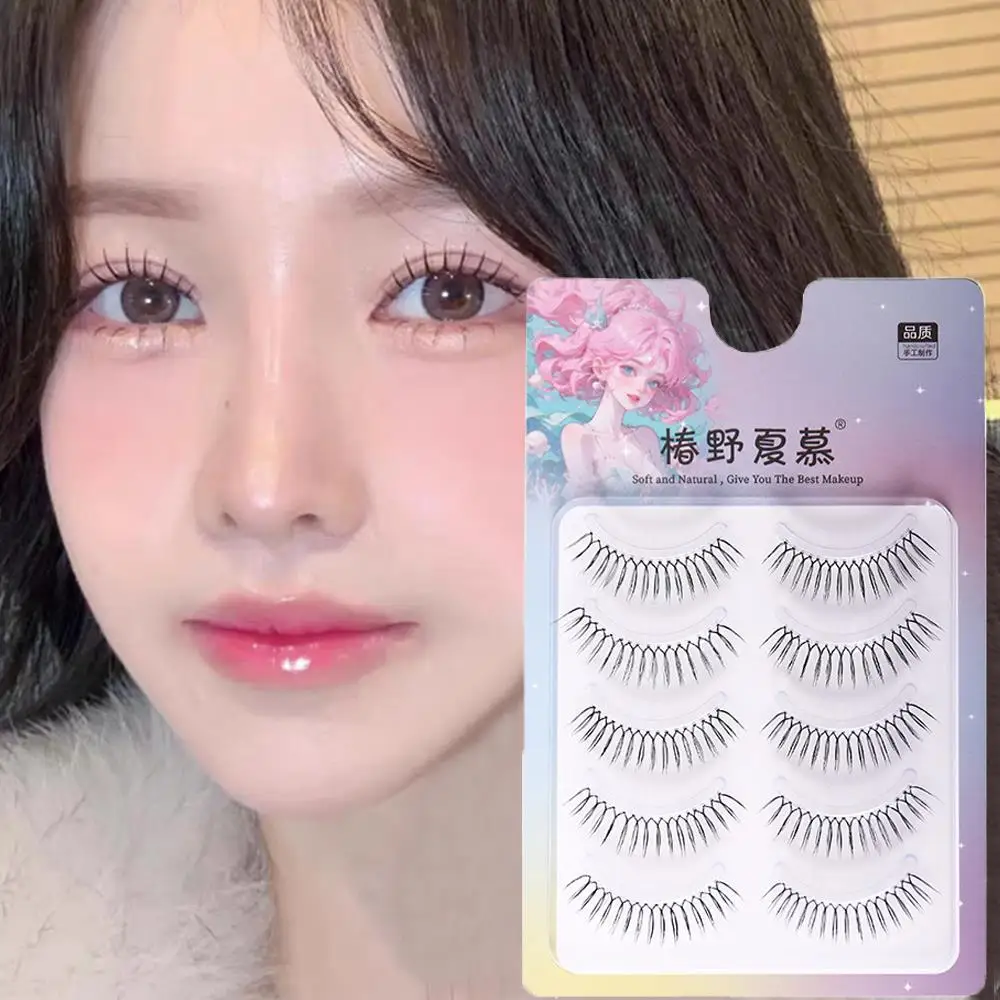 Faux Nerz Wimpern Koreanische Natürliche Kurze Volle Streifen Wimpern Weiche Wimpern Verlängerung Make-Up Werkzeuge Koreanische Klar Band Gefälschte Wimpern