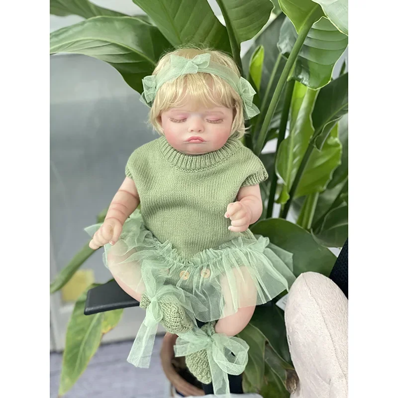 45cm Newborn Baby Full Body Vinyl Rosalie Lifelike Baby Multiple Layers Painted 3D Skin with Visible Veins Collectible Art Dolls