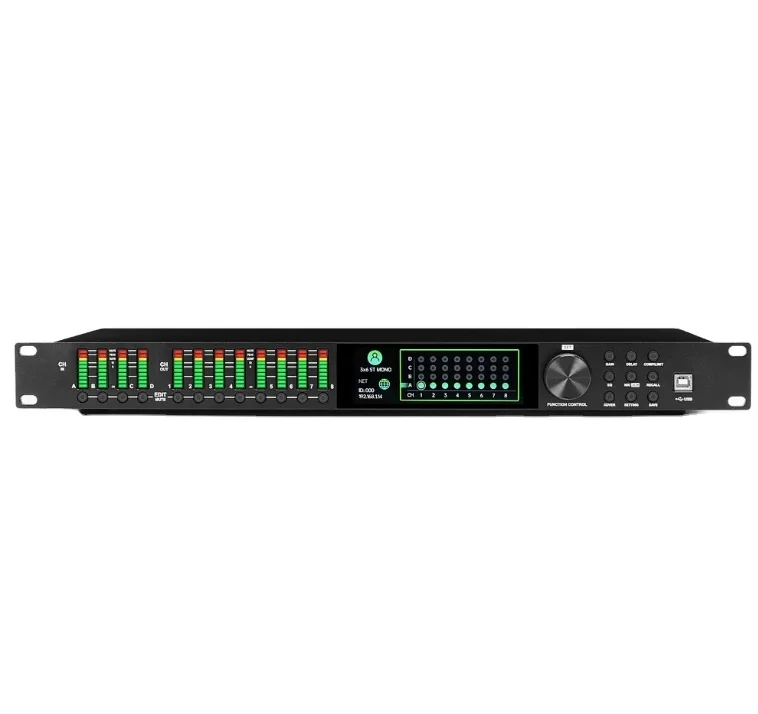 2026 Watford BX08 Professional 8-Channel Digital Reverb and Multi-Effect DSP Audio Processor with Equalizer for Stage (Metal)