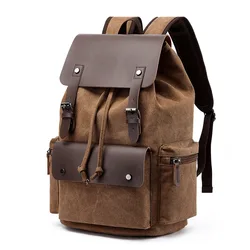 NEW Men's Backpack Vintage Canvas Backpack School Bag Men's Travel Bags Large Capacity Backpack Laptop Backpack Bag High Qualit