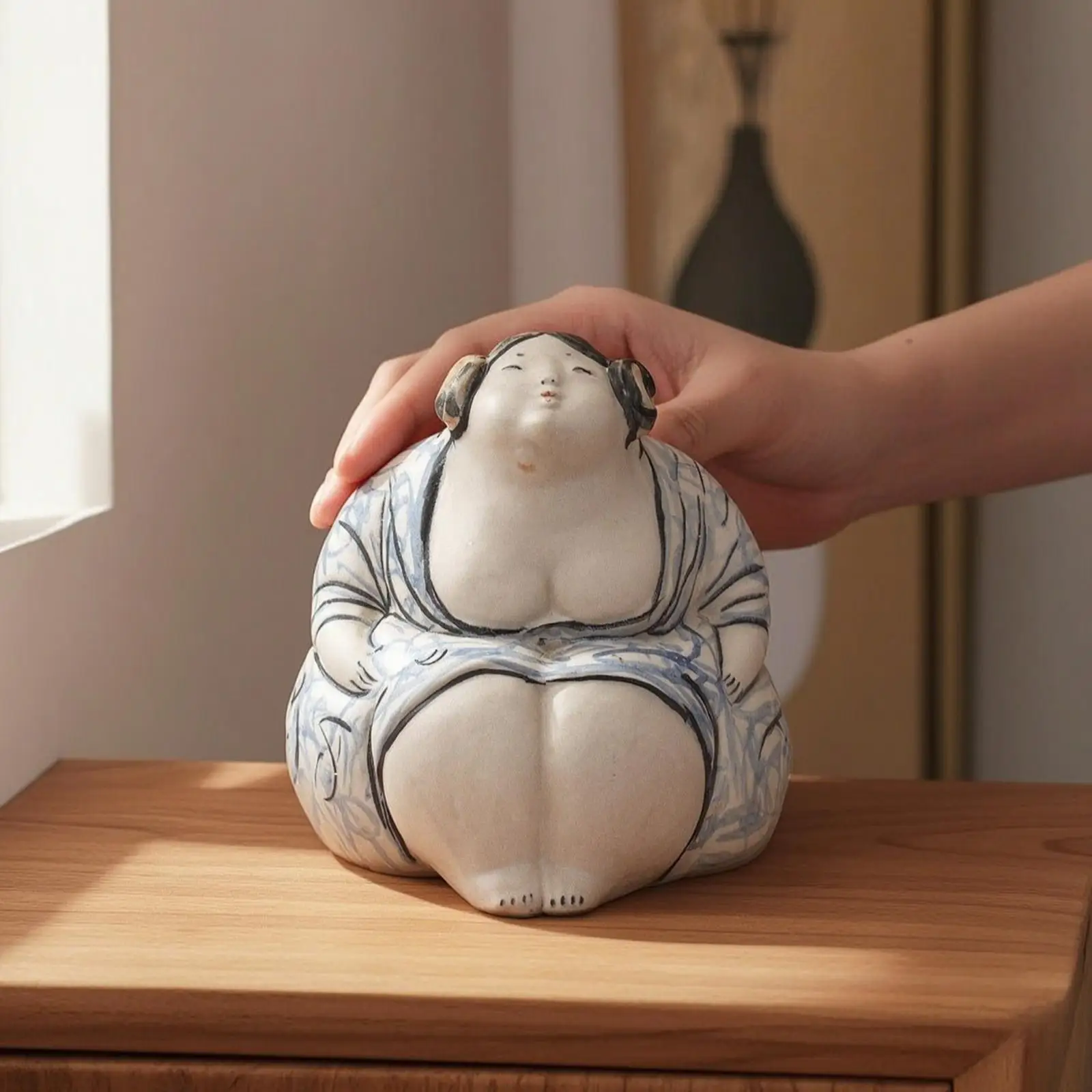 Ceramic Figurine Graceful Girl Figurine Modern for Shelf, Art Collectors