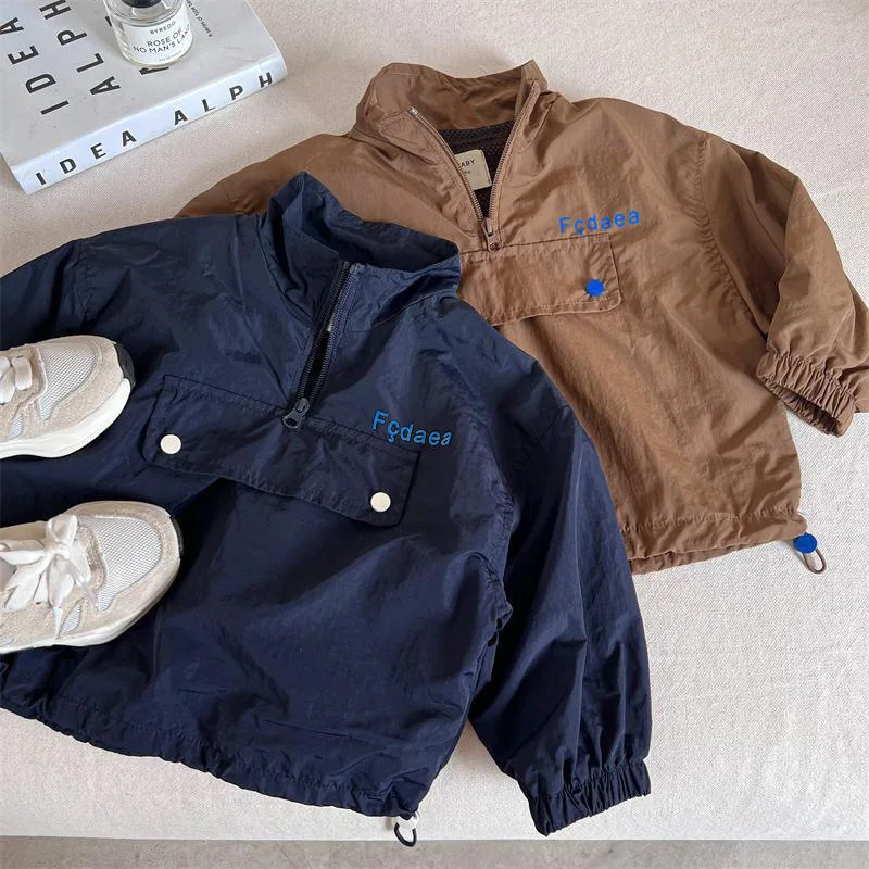 Setelan Olahraga Kasual Anak Musim Gugur 2025, Jaket + Celana 2pcs untuk Anak Laki-laki dan Perempuan, Setelan Celana Cargo Vintage untuk Anak