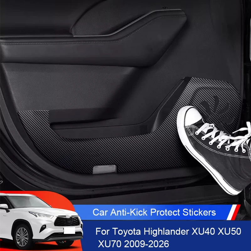 

Car B-Pillar Door Anti-Kicks Protect Pad For Toyota Highlander XU40 XU50 XU70 2009-2026 Auto Trunk Anti-Dirty Scratch Resistant